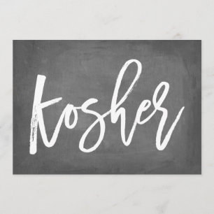 Invitación Tipografía Chic Pizarra Impresión Kosher