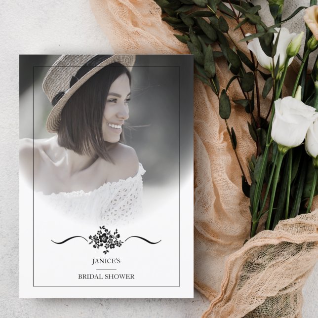 Invitación Típografía clásica guión ducha de novia (Subido por el creador)