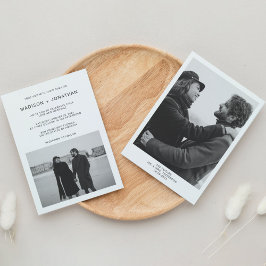 Invitación Tipografía clásica simple 2 Boda fotográfico