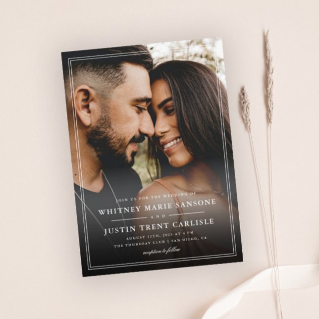 Invitación Tipografía Clásica Simple Foto Boda (Subido por el creador)