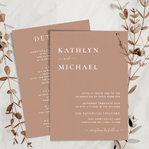 Invitación Tipografía Clay Moderna, Todo En Un Boda Simple