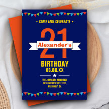 Tipografía Colorida Moderna Cumpleaños 21