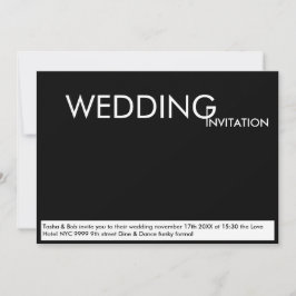 Invitación Tipografía combinada de Boda blanco negro minimali