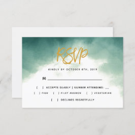 Invitación Tipografía con guión de pincel de Ombre Boda RSVP