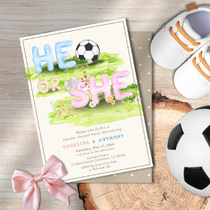 Invitación Tipografía de acuarela Flores silvestres de fútbol