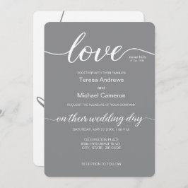 Invitación Tipografía de amor Guión de boda elegante