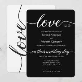 Invitación Tipografía de amor Guión de matrimonio elegante