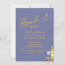 Invitación Tipografía de arándano azul Sunshine Brunch & Bubb