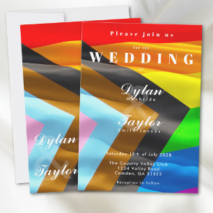 Invitación Tipografía de bandera de orgullo en negrita Boda g