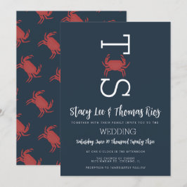 Invitación Tipografía de boda a la parrilla de cangrejo minim