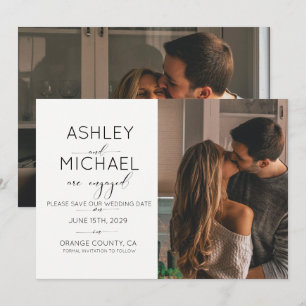 Invitación TIPOGRAFÍA DE CALIGRAFIA 2 Foto Guardar fecha