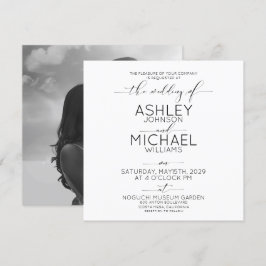 Invitación TIPOGRAFÍA DE CALIGRAFÍA Boda de fotos cuadrado de