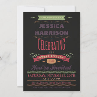 Invitación Tipografía de cartón pintado dulce
