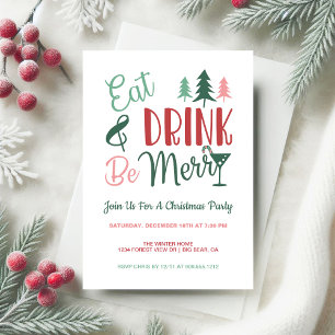 Invitación Tipografía de Come Bebe y Alégrate Navideña