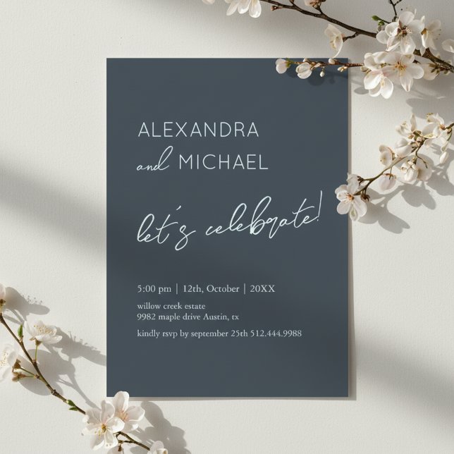 Invitación Tipografía de compromiso elegante oscura minimalis (Subido por el creador)