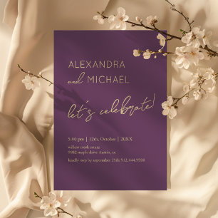 Invitación Tipografía de compromiso elegante oscura minimalis