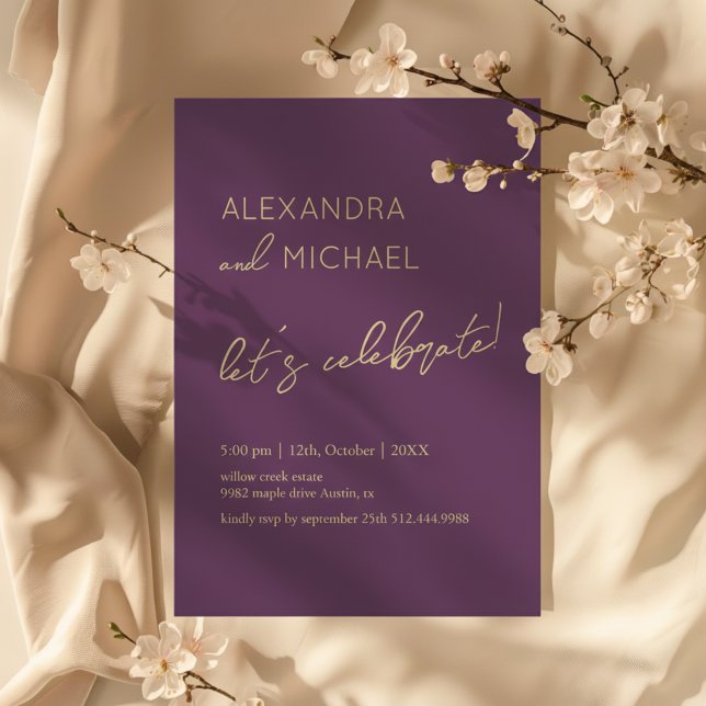Invitación Tipografía de compromiso elegante oscura minimalis (Subido por el creador)