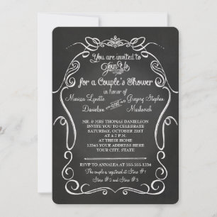 Invitación Tipografía de desplazamiento de tablero de caligra
