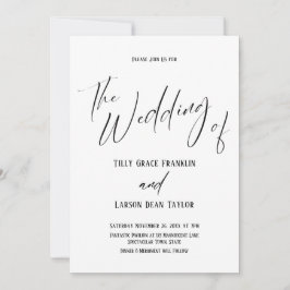 Invitación Tipografía De Escritura A Mano Simple El Boda De