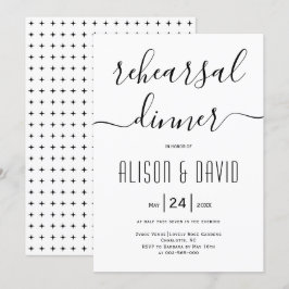 Invitación Típografía de escritura cursiva cena de boda