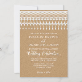 Invitación Tipografía de escritura de papel de Kraft para enc