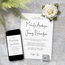Invitación Tipografía de escritura moderna Boda mínimo