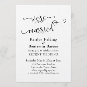Invitación Tipografía de Estamos Casados Solo Recepción de Bo