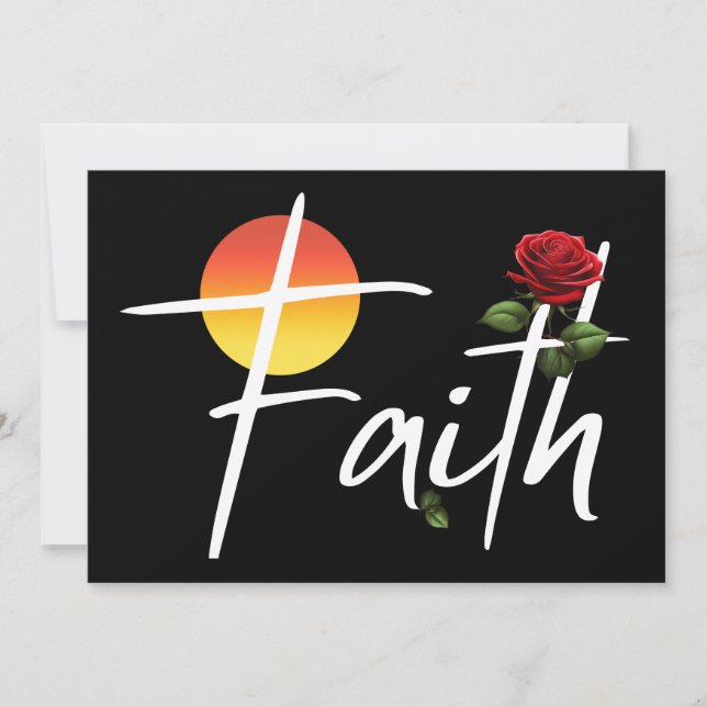 Invitación Tipografía de fe con rosas (Anverso)