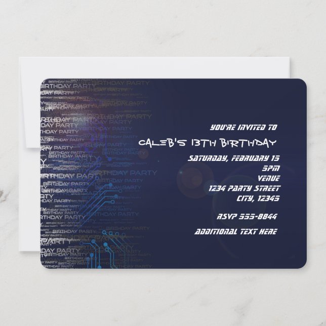 Invitación Tipografía de fiesta de cumpleaños genial moderna (Anverso)