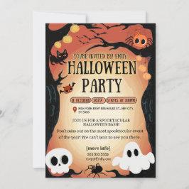 Invitación tipografía de fiesta de halloween descarga instant
