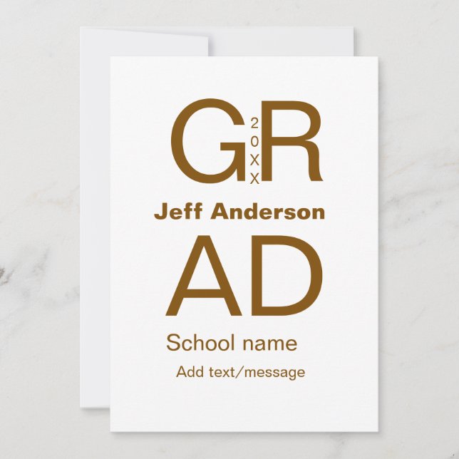 Invitación Tipografía de grado moderna graduación simple míni (Anverso)