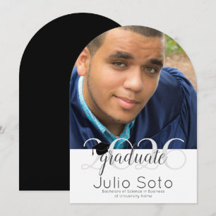 Invitación Tipografía de graduación de arco moderno 2026 Foto