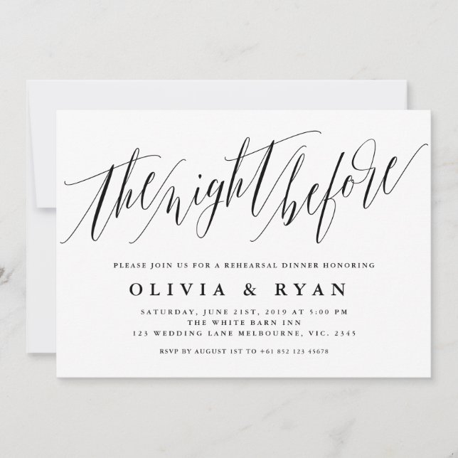 Invitación Tipografía de guión elegante (Anverso)