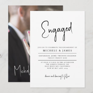 Invitación Tipografía de guión minimalista para boda y compro