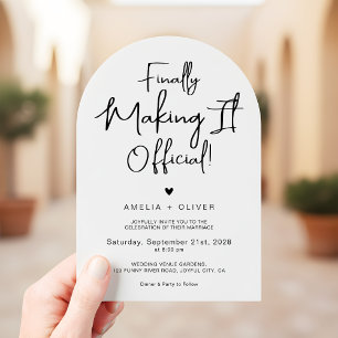 Invitación Tipografía de guión moderno Boda de arco alegre