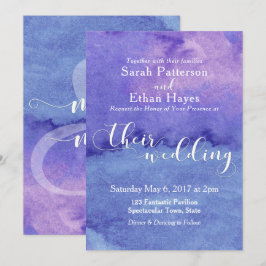 Invitación Tipografía de lavado púrpura abstracto "Su boda"