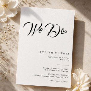 Invitación Tipografía de Letra de Modern Heart Hacemos Bodas