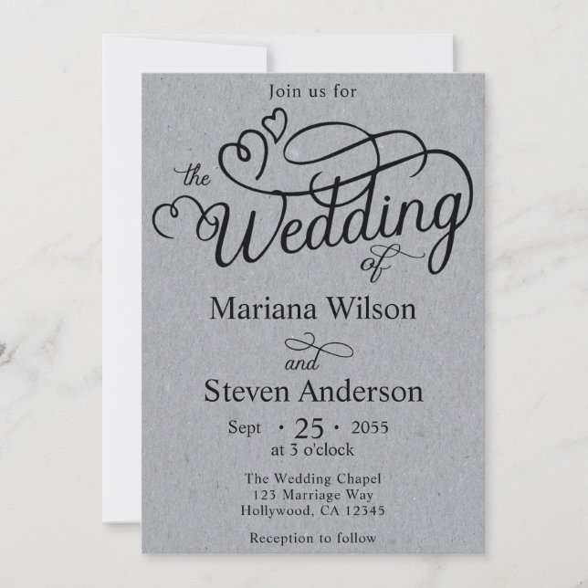 Invitación Tipografía de letra elegante simple (Anverso)
