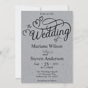 Invitación Tipografía de letra elegante simple