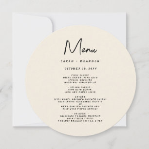 Invitación Tipografía de Letra Manuscrita Menú de Boda Retro