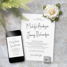 Tipografía de letra minimalista formal para boda