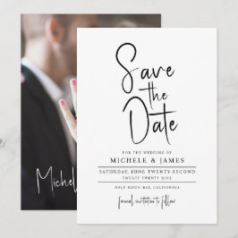 Invitación Tipografía de letra minimalista para boda Save the