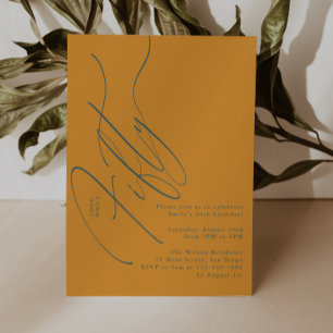 Invitación Tipografía de letra script minimalista para fiesta