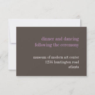 Invitación Tipografía de lila gris acero recepción enclosure