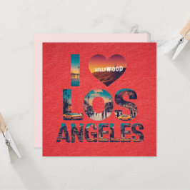 Invitación Tipografía de Los Ángeles Skyline Sunset y Hollywo