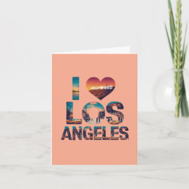 Invitación Tipografía de Los Ángeles Skyline Sunset y Hollywo