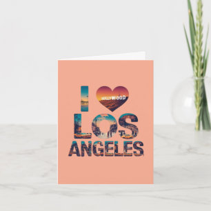 Invitación Tipografía de Los Ángeles Skyline Sunset y Hollywo