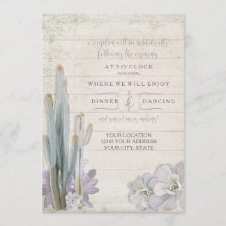 Invitación Tipografía de madera suculenta del cactus del