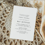 Invitación Tipografía de moda Bat Mitzvah<br><div class="desc">Esta tipografía de moda, la invitación a Bat Mitzvah, es perfecta para un murciélago moderno mitzvah. El diseño es sencillo y presenta una tipografía minimalista clásica en blanco y negro con un toque rústico de boho. Personalizable de cualquier color. Mantenga el diseño minimalista y elegante, tal como está, o lo...</div>