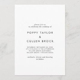 Invitación Tipografía De moda El Boda De